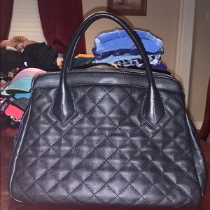Black Joan Rivers Genuine Leather Bag